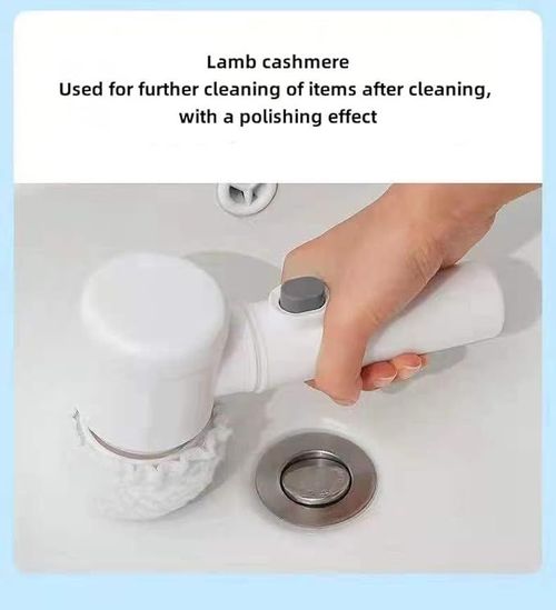 Electric Rotary Cleaning Brush, 5 Replaceable Brush Heads