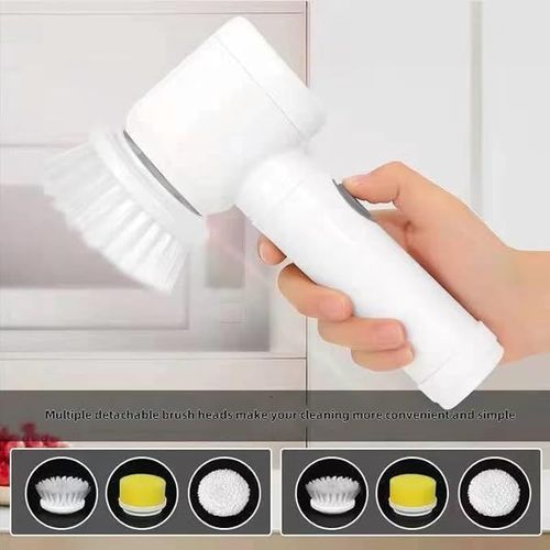 Electric Rotary Cleaning Brush, 5 Replaceable Brush Heads