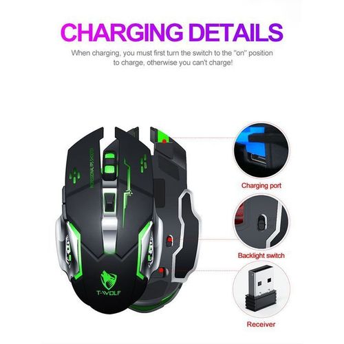 T-Wolf Thunder Wolf Q13 Charging Mute Wireless Mouse