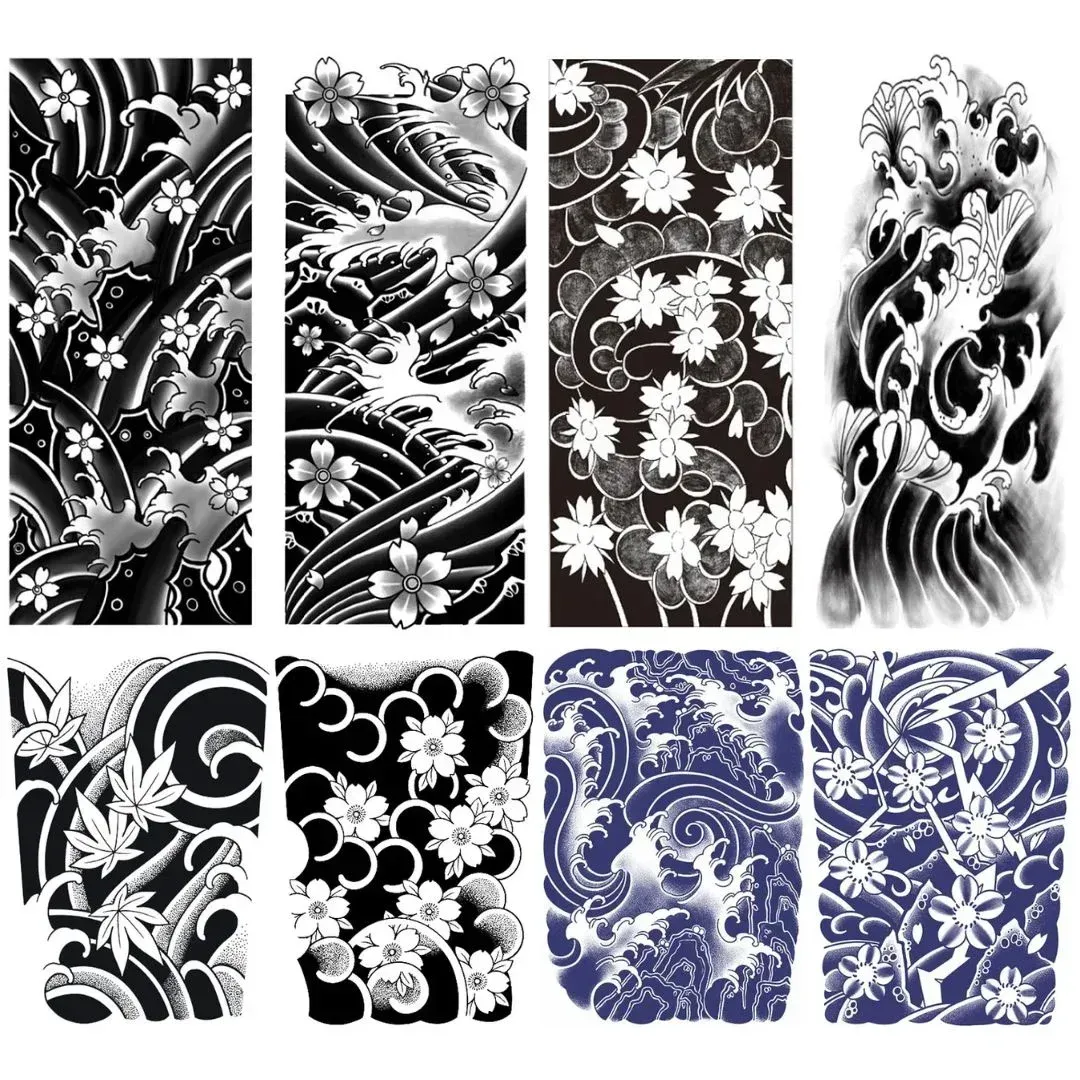 10 pcs different patterns Flower arm tattoo stickers new ins style colorful totem tattoo stickers waterproof long-lasting for men and women time tattoo stickers