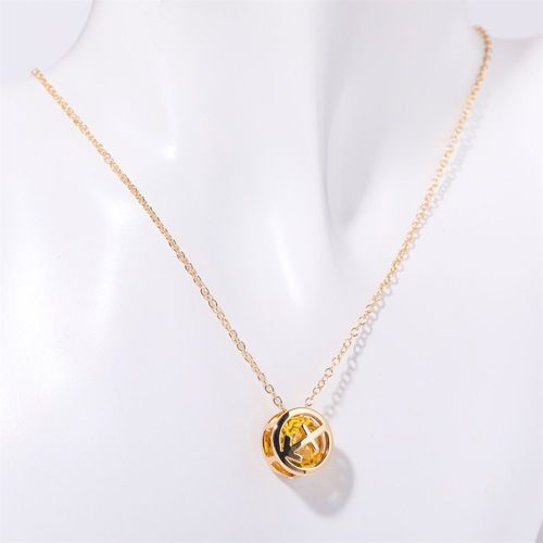 Double-sided hollow twelve constellations necklace, versatile twelve birthdays, zircon pendant, clavicle chain, real gold plated, color-preserving