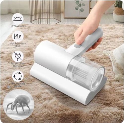 Handheld Mite Removal Machine Cordless Handheld Vacuum Cleaner USB Rechargeable Mite Remover Brush for Bed and Sofa Pillow