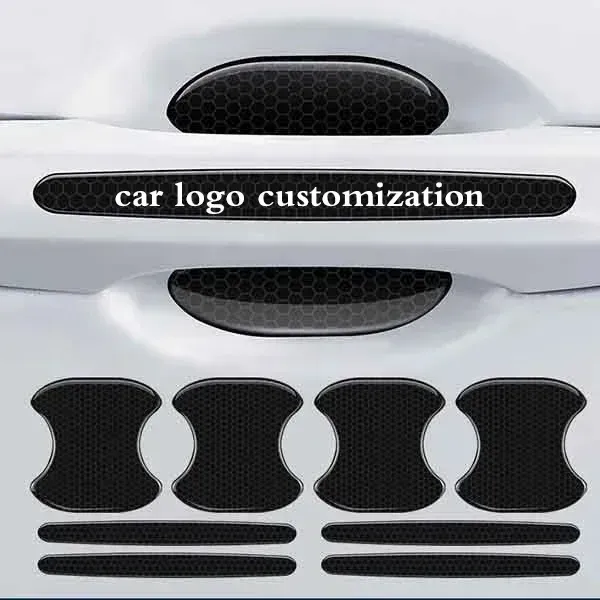 Car reflective door bowl handle protective sticker prismatic new anti-collision strip anti-scratch collision wear-resistant