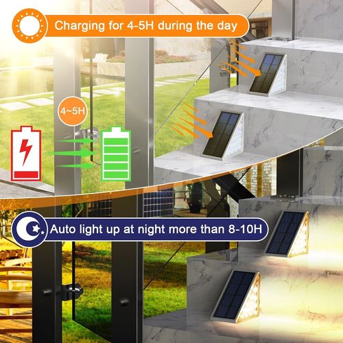 4 Psc Solar waterproof triangle stair light High brightness garden trail light