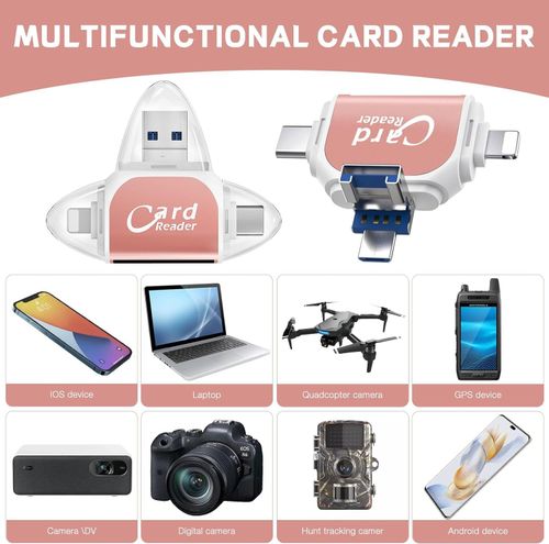 Multi-Port 4 in1 Universal SD TF Card Reader