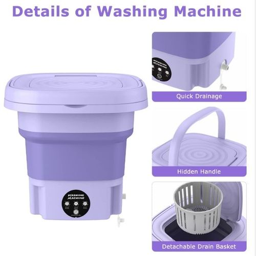 Portable Washing Machine, Foldable Mini Washing Machine, Small Washer for Baby Clothes, Underwear or Small Items, Apartment, Laundry, Camping, RV, Travel, Underwear, Personal, Baby