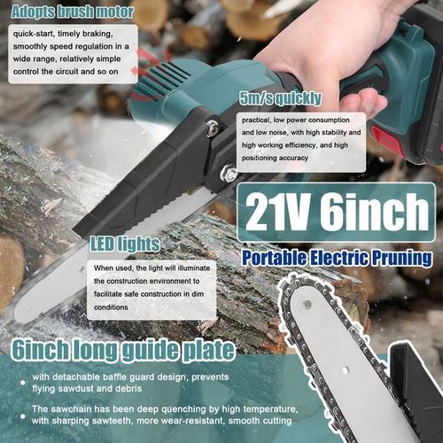 GEEVORKS 6inch Portable Electric Pruning Saws Rechargeable 1500mAh