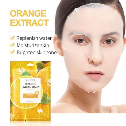 SADOER 6Pcs Cyan Java Chip Bis Facial Mask Fruit Fruity Muka Fresh Fruit Extract Essence Moisturiz-ing Facial Mask 25g