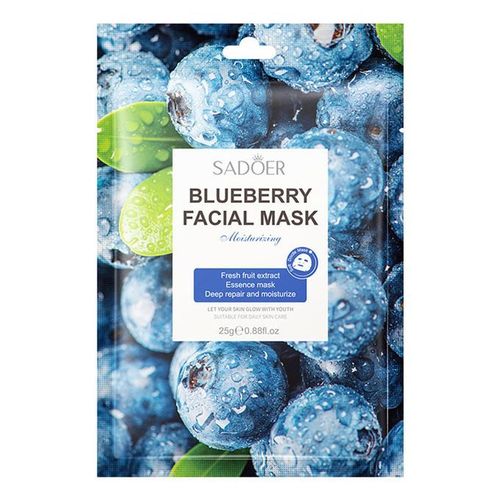 SADOER 6Pcs Cyan Java Chip Bis Facial Mask Fruit Fruity Muka Fresh Fruit Extract Essence Moisturiz-ing Facial Mask 25g