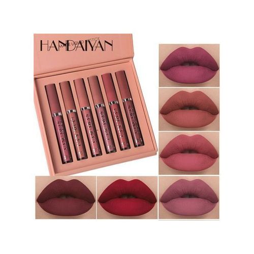 6Pcs set Matte Lip Gloss Set Lipstick Waterproof Long Lasting Lipstick Women Lip Tint Beauty Cosmetics Set
