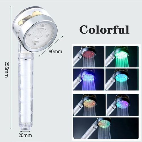 7 Colors LED Filter Shower Head Turbo Propeller Shower Head