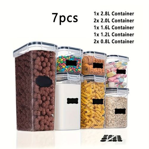 7pcs Airtight Food Storage Containers With Labels And Marks
