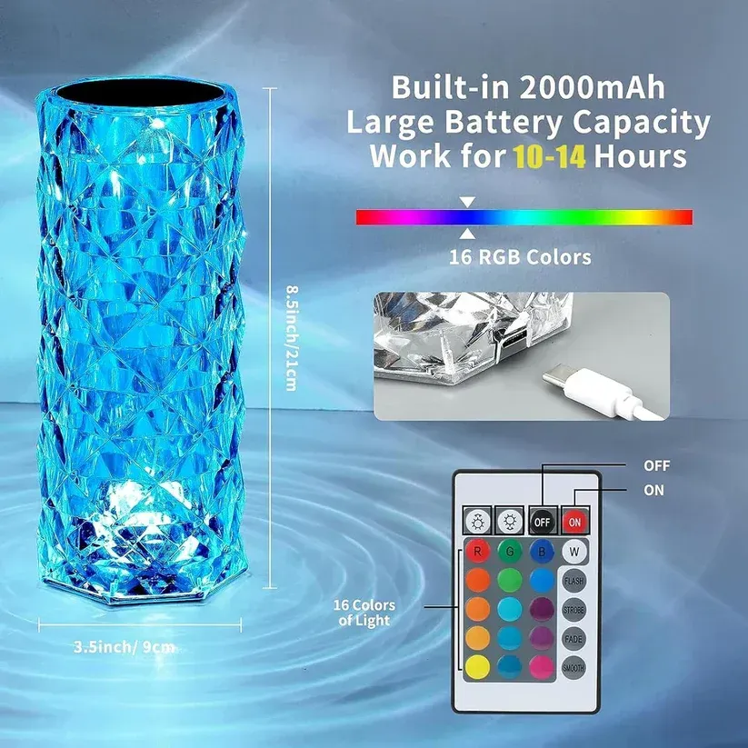 Crystal Rose Lamp