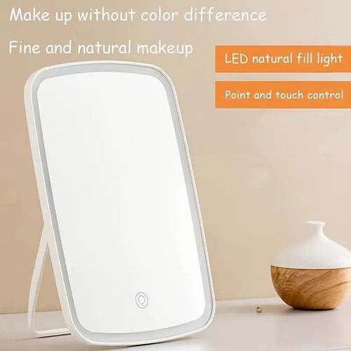 Rechargeable LED Lighted Touch Screen Makeup Mirror - 3 Color Lighting Modes, Adjustable Rotation, Perfect Gift for Women!