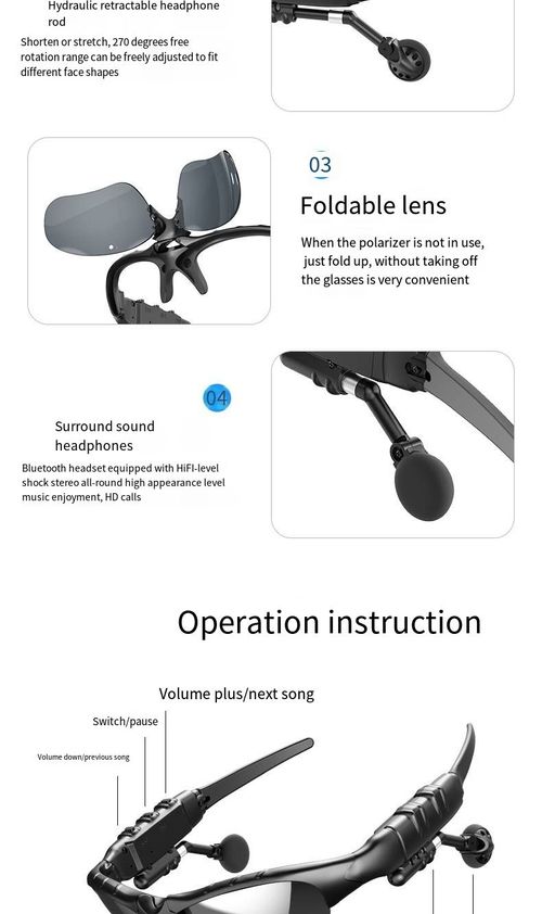 Private model smart Bluetooth glasses with black technology, can make calls and listen to music, outdoor UV protection
