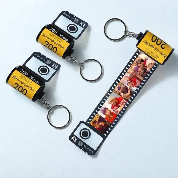 Custom Colorful Camera Roll Keychain Romantic Personalized Gifts, Halloween Gift