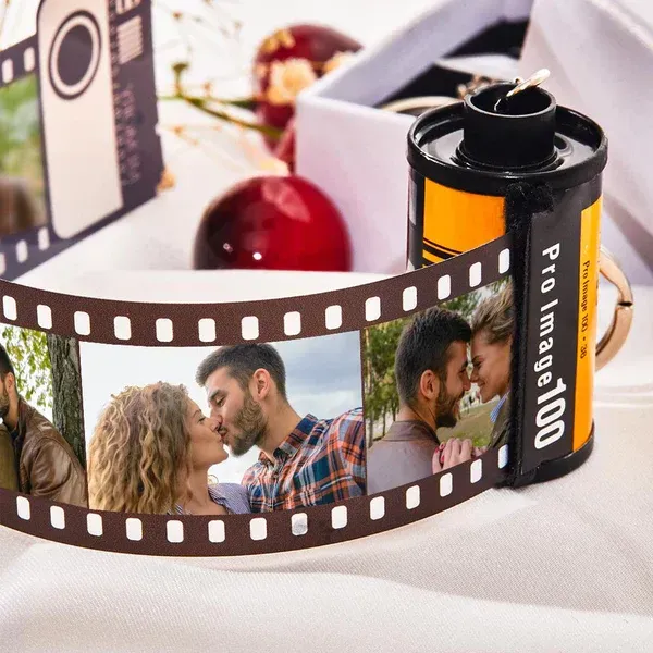 Custom Colorful Camera Roll Keychain Romantic Personalized Gifts, Halloween Gift