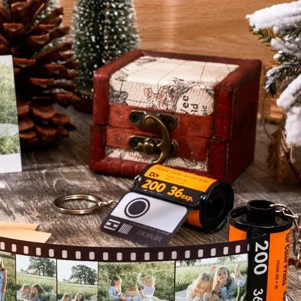 Custom Colorful Camera Roll Keychain Romantic Personalized Gifts, Halloween Gift