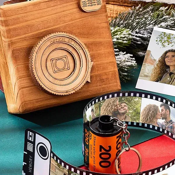 Custom Colorful Camera Roll Keychain Romantic Personalized Gifts, Halloween Gift