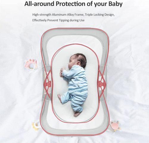 Baby Bedside Crib,baby bedside sleeper,foldable Travel Bassinet,Portable Baby Bassinet,bedside Bassinet For Baby,baby Bassinets Bedside Sleeper,with Mosquito Net Lightweight Washable Foldable