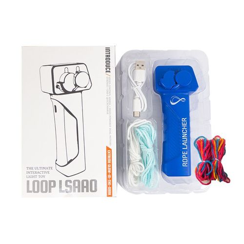 String Lasso Rope Launcher Glow in The Dark Loop Rope String Shooter Fidget Toy for Adults Party Gift (Blue)
