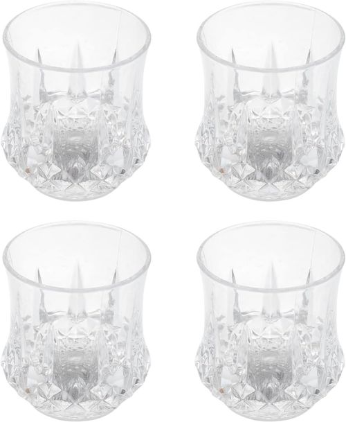 OSALADI Light Up Wine, 4 Pack Liquid Activated Flash Drinking Crystal Cups, Multicolor LED Glowing Wine Drinking Tumblers for Bar Party Decor