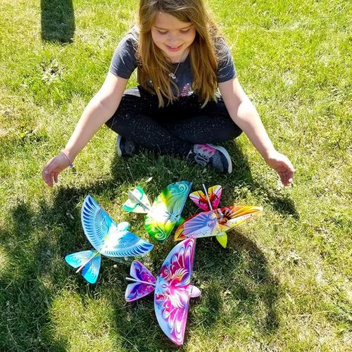 MUKIKIM eBird Blue Pigeon - Flying RC Bird Toy for Kids. Indoor-Outdoor Remote Control Bionic Flapping Wings Bird Helicopter. USB Recharging