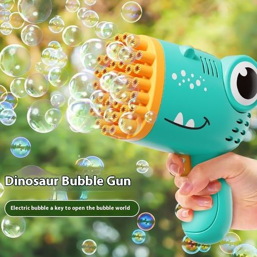 Children's bubble machine 40-hole dinosaur bubble gun electric handheld bubble blowing machine toy