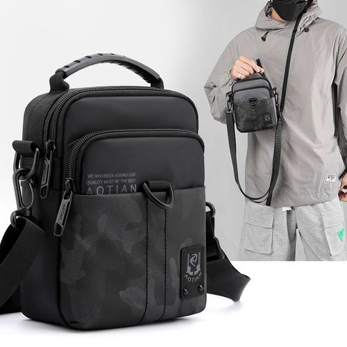 AOTIAN brand Men's Shoulder Bag Multi-pocket Man Crossbody Bag Boys Messenger Bag Business Male Camouflage tote Handbags  Black