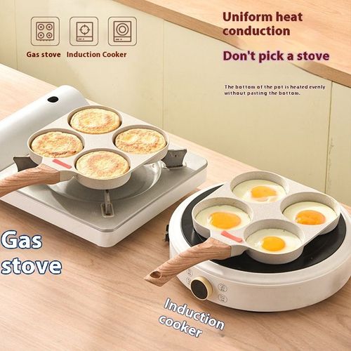 Frying pan household mini four-hole cross-border new medical stone omelette artifact breakfast omelette pot chicken Egg Burger Skillet