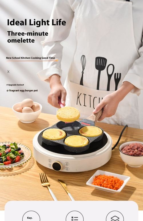 Frying pan household mini four-hole cross-border new medical stone omelette artifact breakfast omelette pot chicken Egg Burger Skillet
