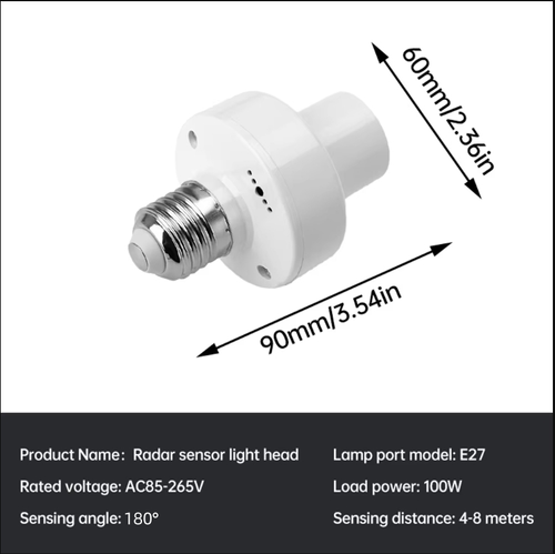 E27 radar sensor lamp head