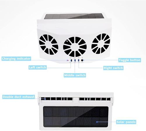Solar Car Fan Auto Power Air Vent Fan for Car,portable Saving Energy Vehicle Window Cooler Fan, Car Exhaust Fan Cooler Circulate Ventilator ,suitable for Most Cars