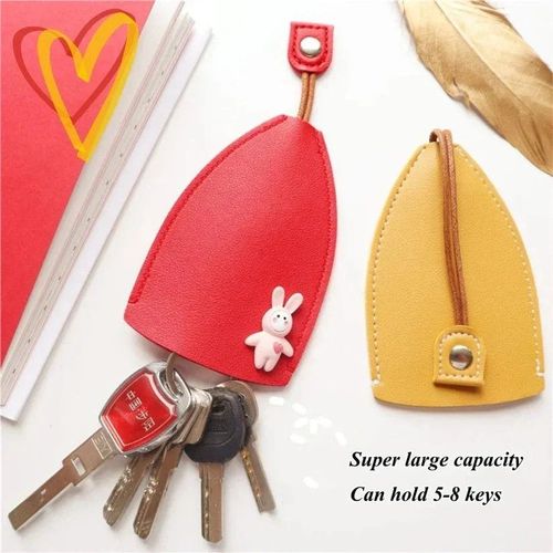 Pull Out Key Case Pack of 4（1 red + 1 black + 1 pink + 1 yellow）
