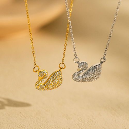 Swan Necklace Gold and Silver  2PCS