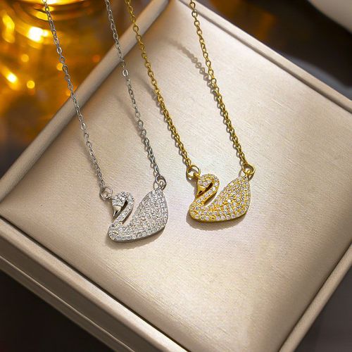 Swan Necklace Gold and Silver  2PCS