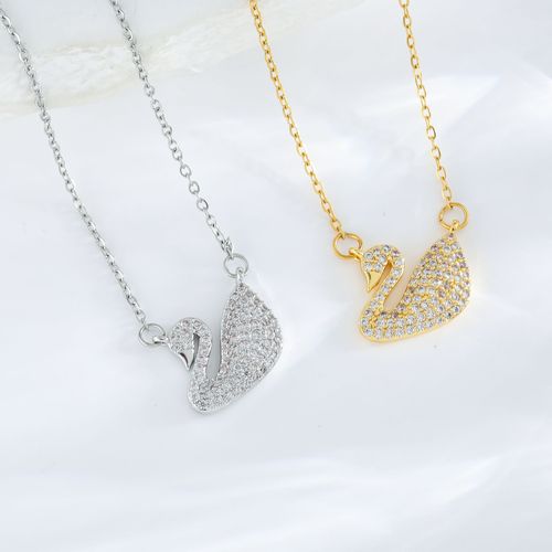 Swan Necklace Gold and Silver  2PCS