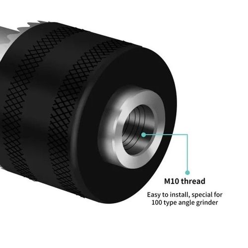 Conversion chuck (angle grinder to electric drill)
