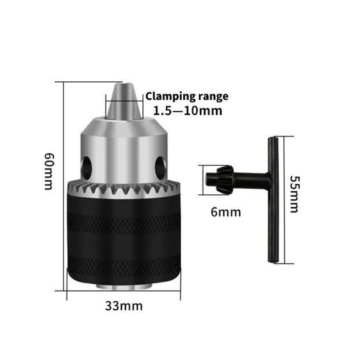 Conversion chuck (angle grinder to electric drill)