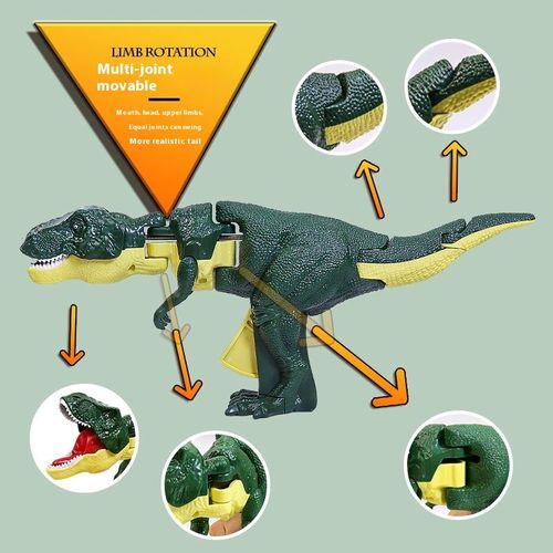 Press Dinosaur Swing Gun Tyrannosaurus Rex Cartoon Toy Joints Movable Telescopic Swinging Head Dinosaur