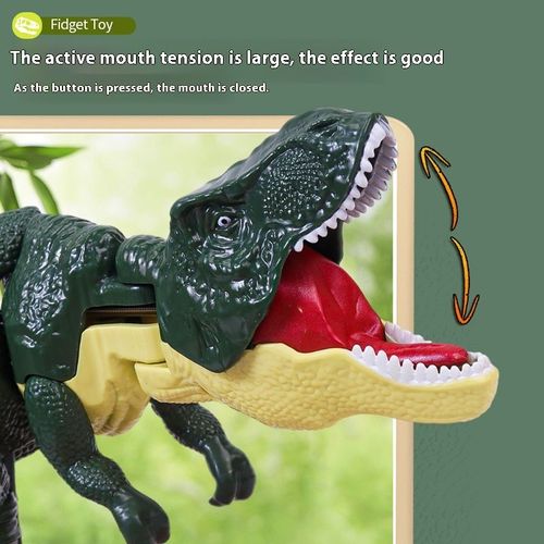 Press Dinosaur Swing Gun Tyrannosaurus Rex Cartoon Toy Joints Movable Telescopic Swinging Head Dinosaur