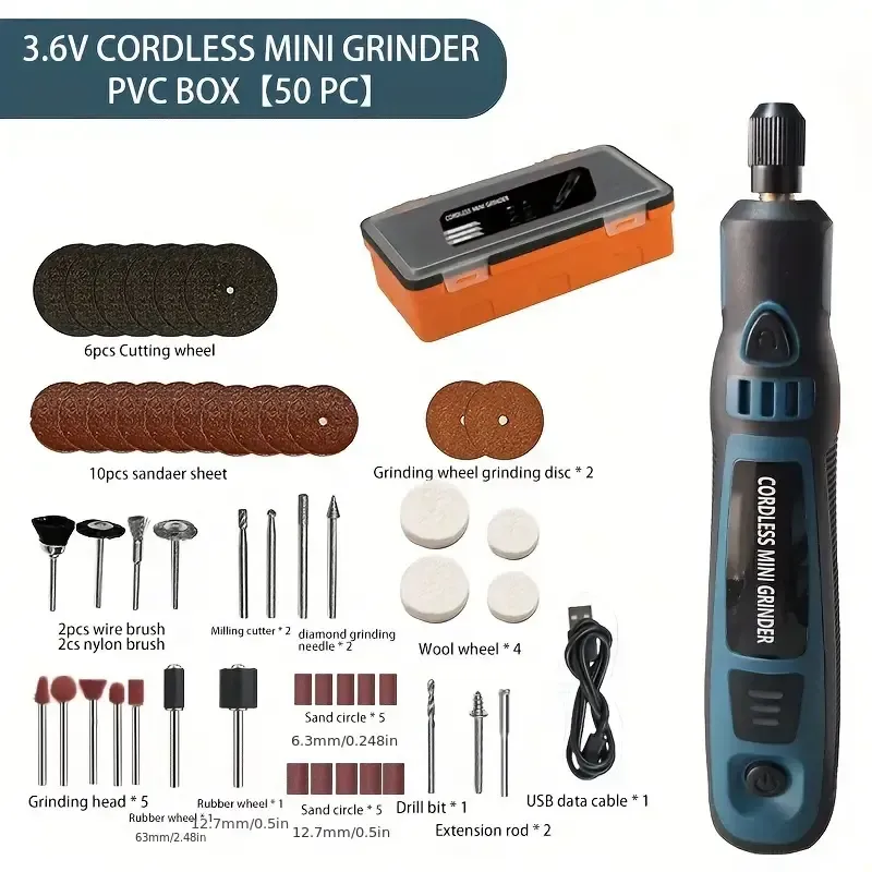 Mini Electric Grinder Pen - Compact, USB Rechargeable, Handheld Engraving Tool for Jade, Polishing, and DIY Projects - Portable, Easy-to-Use, and Versatile Power Tool with Electric Grinder Set