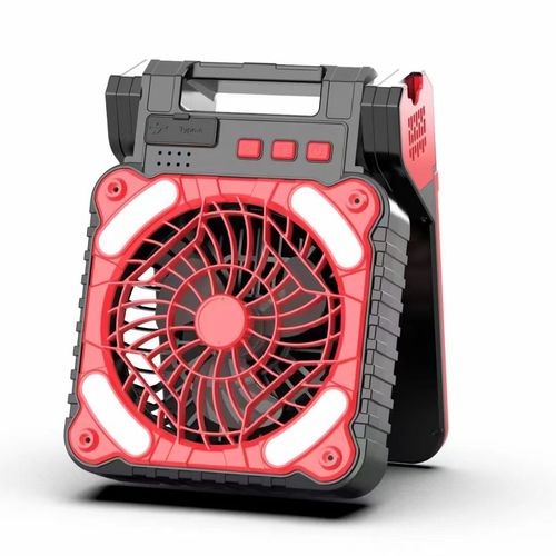 Solar fan camping tent small fan rechargeable night light mini portable power bank outdoor camping fan