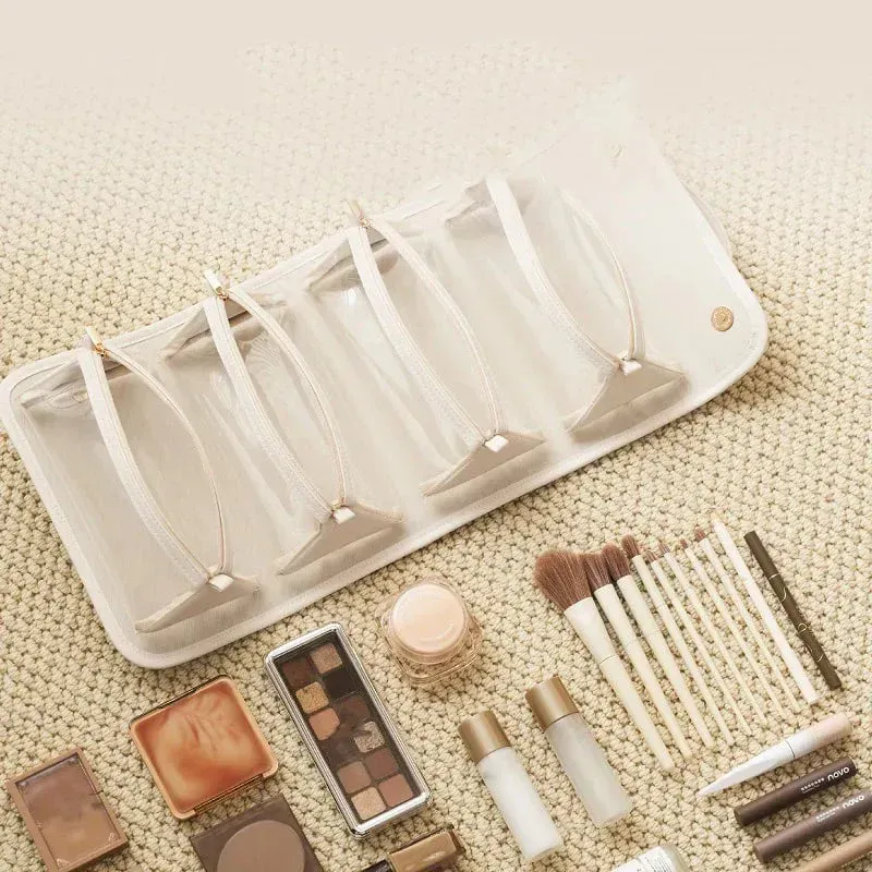 Leather Waterproof Cosmetic Bag  White