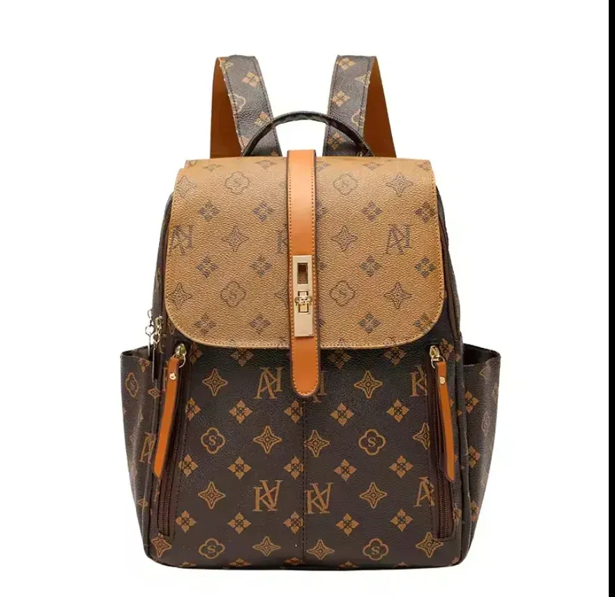 Backpack women 2024 new style trendy fashion print large capacity travel backpack classic retro casual commuter women's bag
