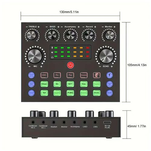 V8S English live broadcast sound card cross-border hot model can be equipped with bm800 cantilever set sound card set directly sound card