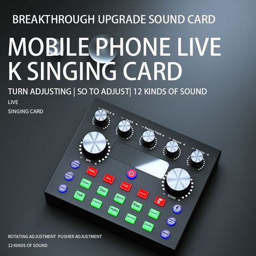 V8S English live broadcast sound card cross-border hot model can be equipped with bm800 cantilever set sound card set directly sound card