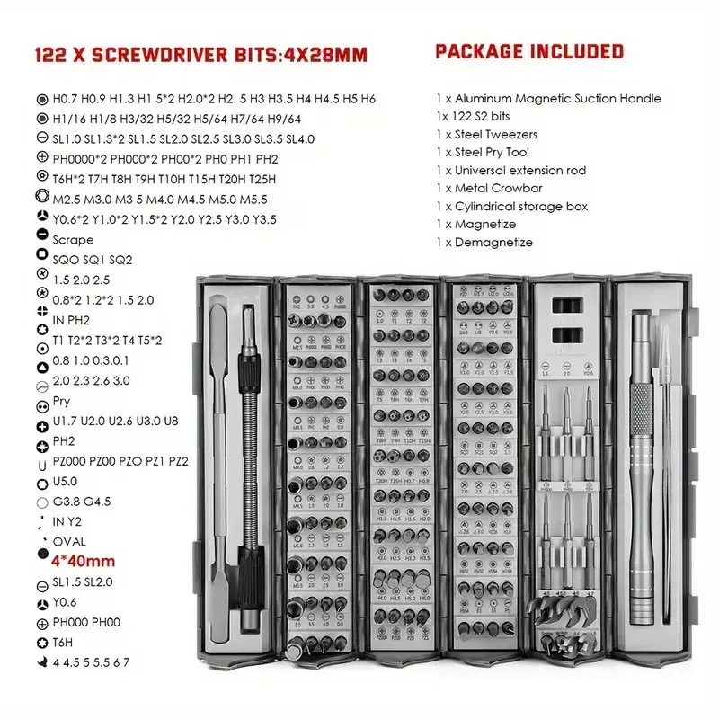 128-in-1 screwdriver set plum blossom hexagonal special-shaped bit multi-functional household repair screwdriver Precision disassembly