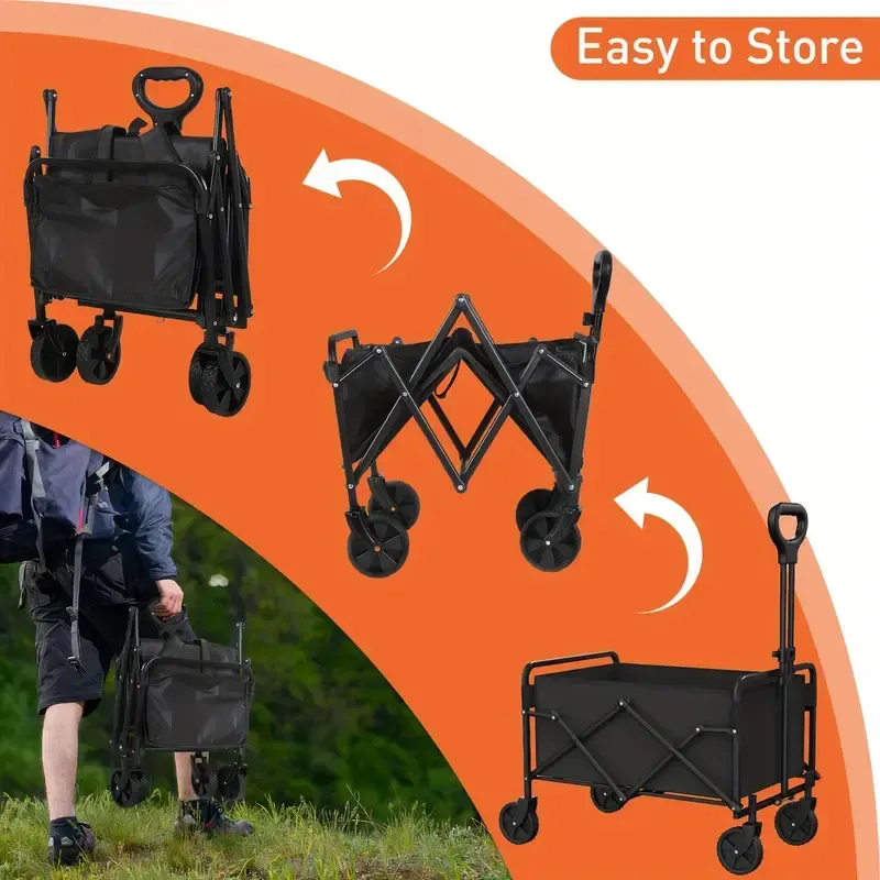 Outdoor camping car, camper car, stall cart, folding rear door camping cart, large capacity shopping cart