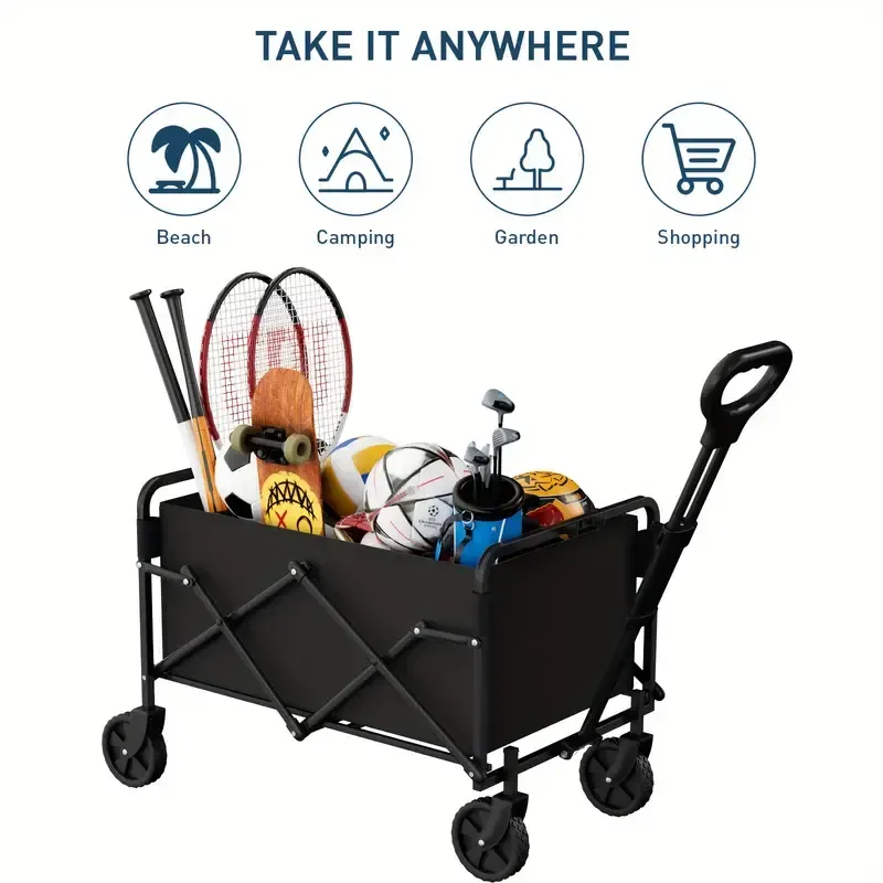 Outdoor camping car, camper car, stall cart, folding rear door camping cart, large capacity shopping cart